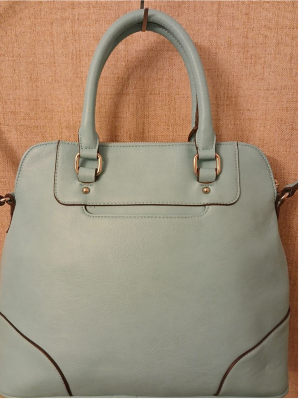 Women's Liz Claiborne Satchel One Size Light Blue with Brown Trim - Picture 7 of 12
